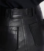 Black Lambskin Belted Mini Skirt