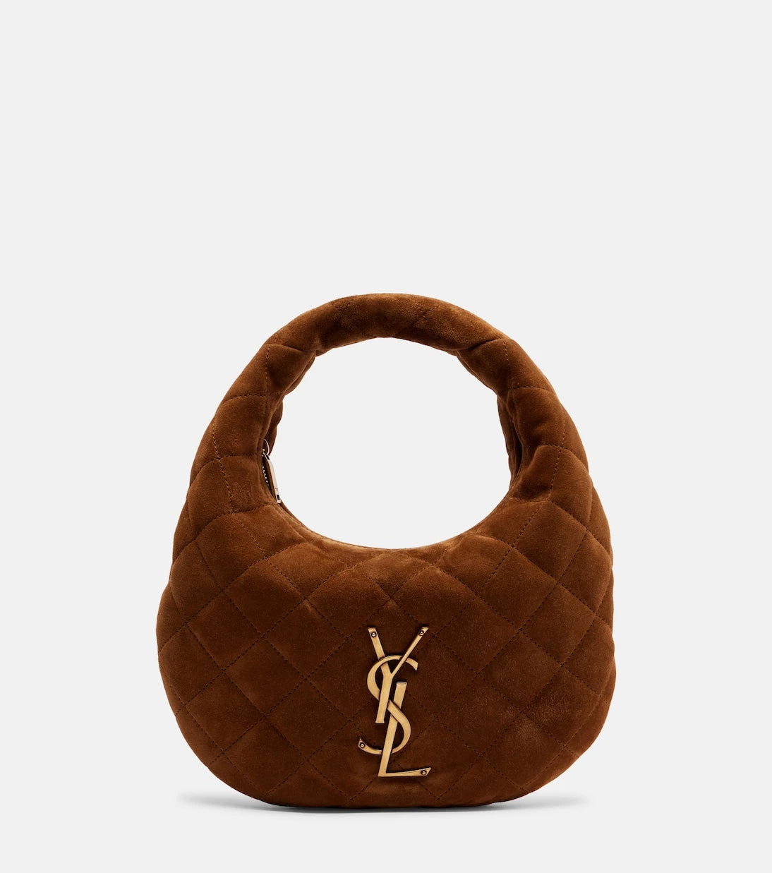 Saint Laurent - Icarino Mini quilted suede top-handle bag