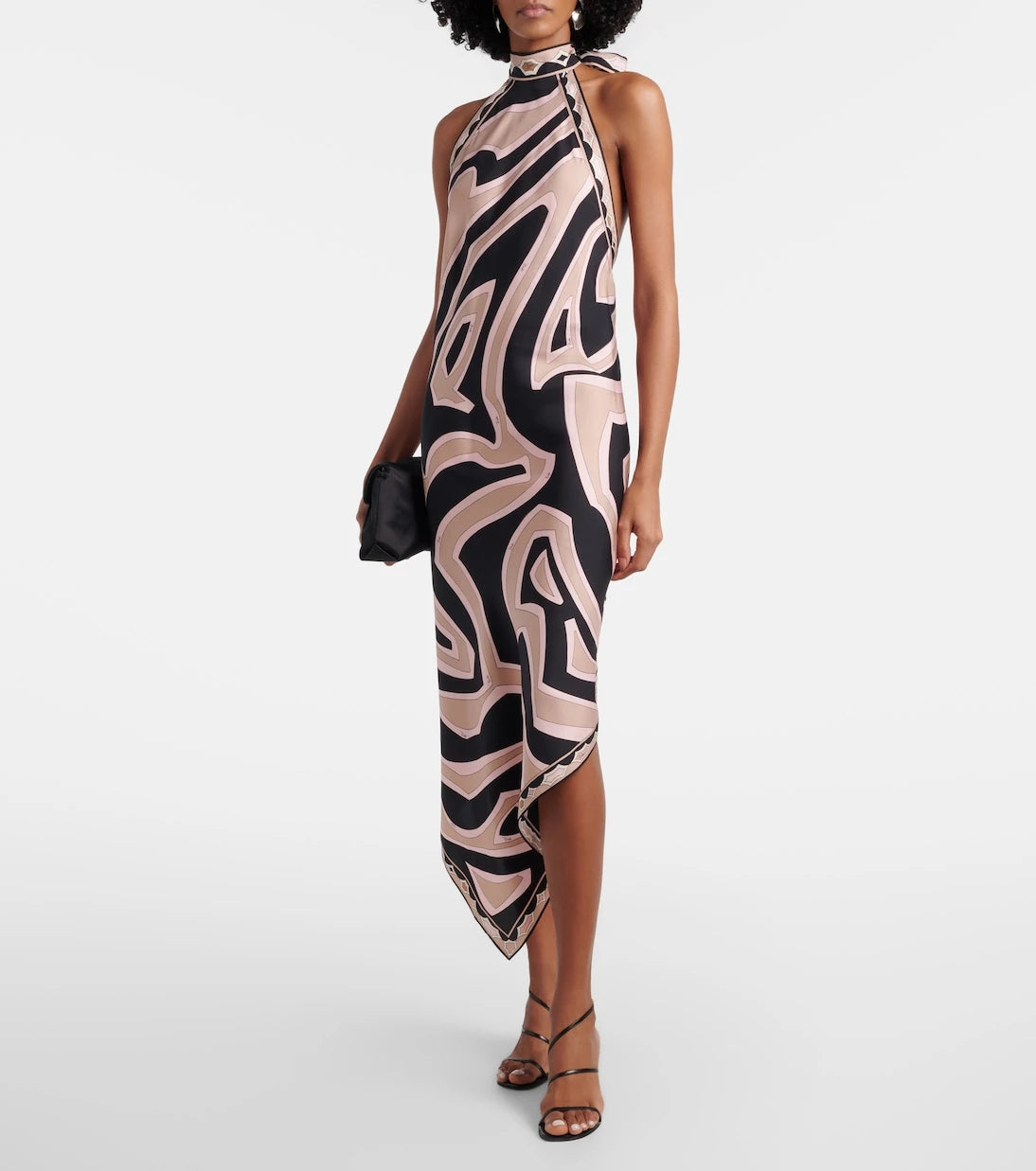 Pucci - Labirinto halterneck silk twill midi dress