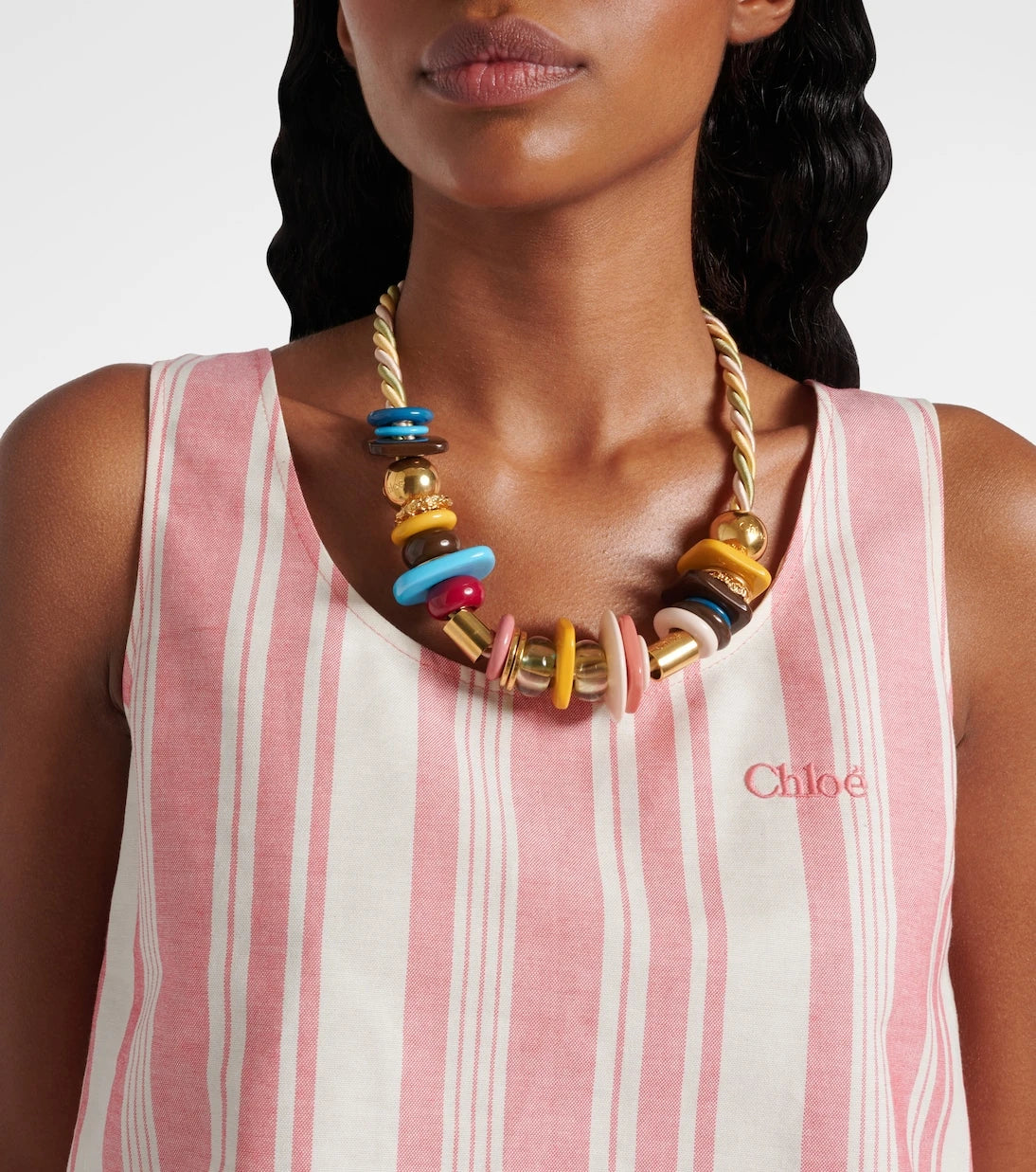 Chloé - Logo striped cotton top