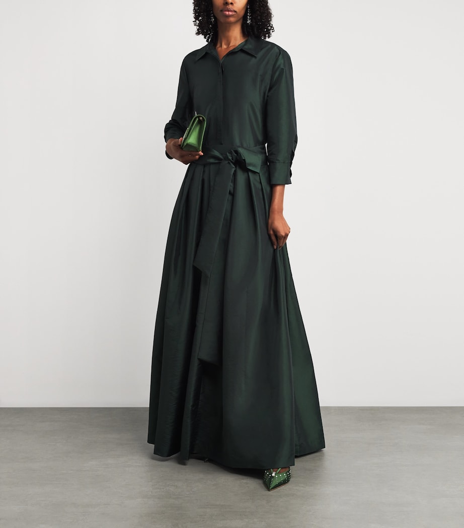 Malone Souliers Green Satin Embellished Vivien Clutch Bag