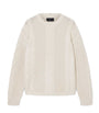 White Wool-Organic Cotton Tenter Sweater
