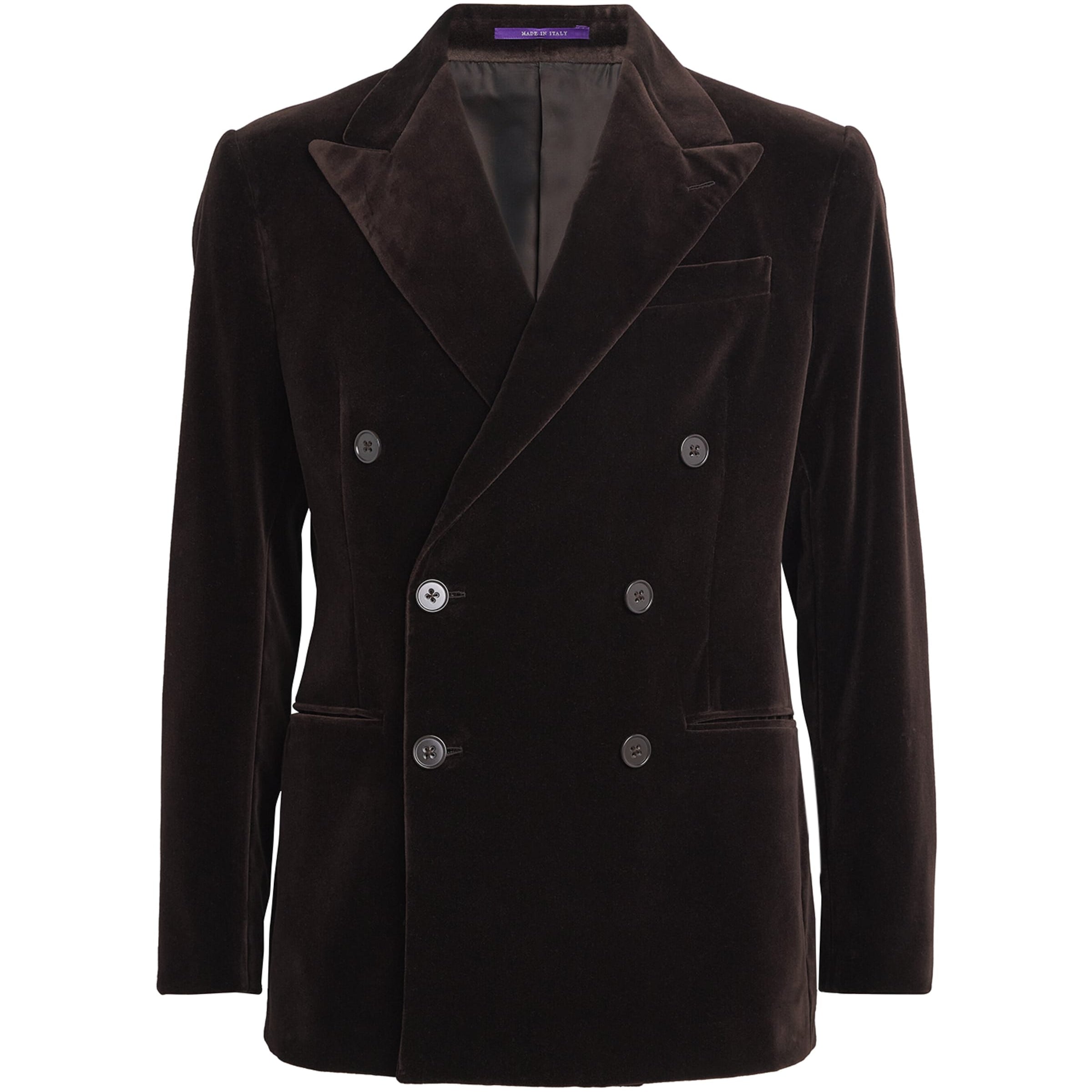 Velvet Double-Breasted Kent Suit Jacket