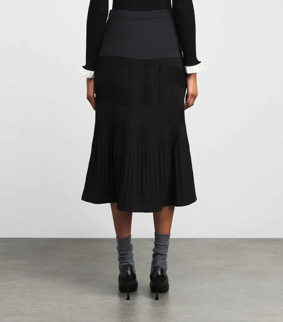 Claudie Pierlot Black Pleated Midi Skirt