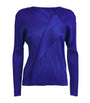 Pleats Please Issey Miyake Blue Long-Sleeve Light Wave Top