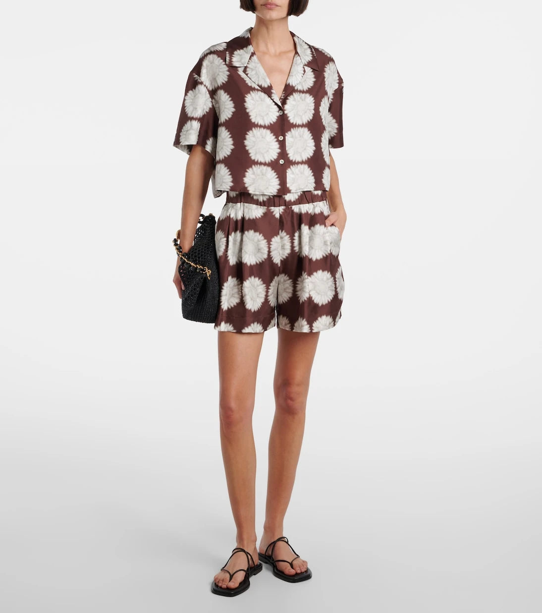 Asceno - Zurich printed silk twill shorts