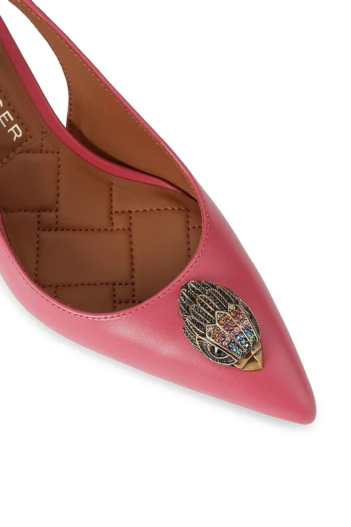 Kurt Geiger London обувки с ток от кожа Belgravia Sling 85 Pink Comb Leather