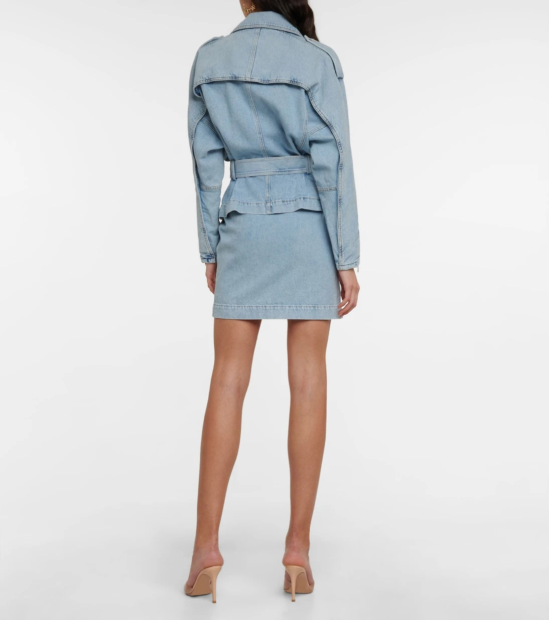 Alexandre Vauthier - Asymmetric zipped denim minidress
