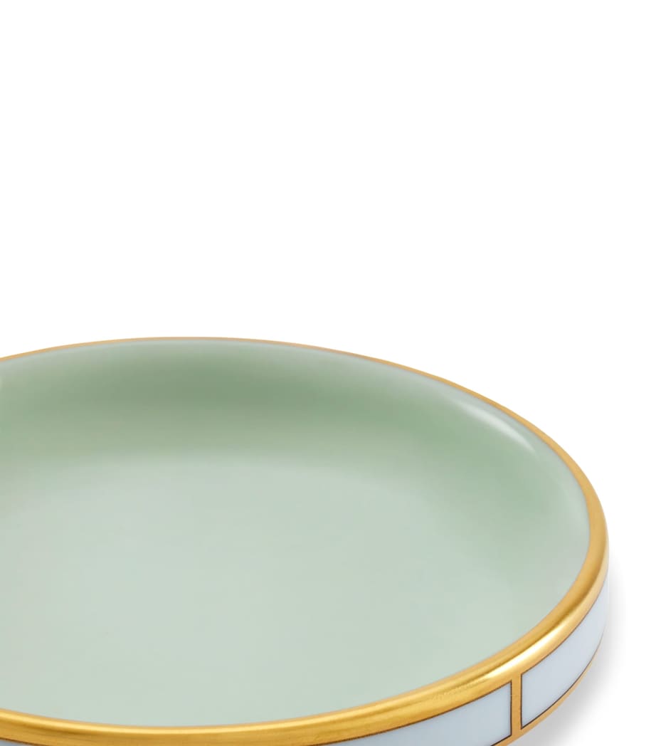 GINORI 1735 Porcelain Colonna Diva Verde Butter Dish (10cm)