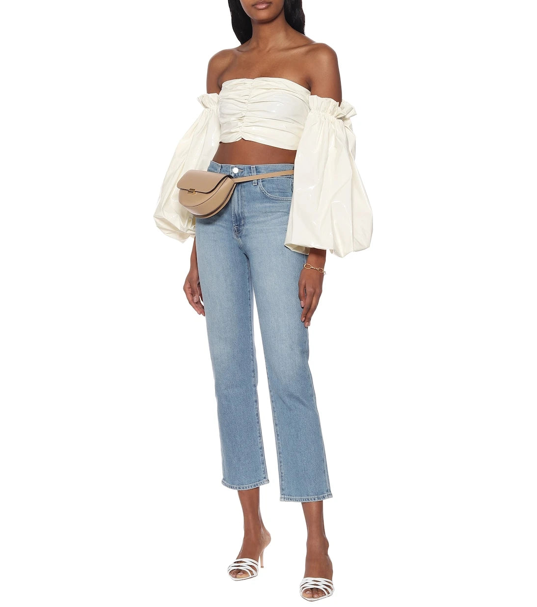 Rotate - Phoebe off-the-shoulder crop top