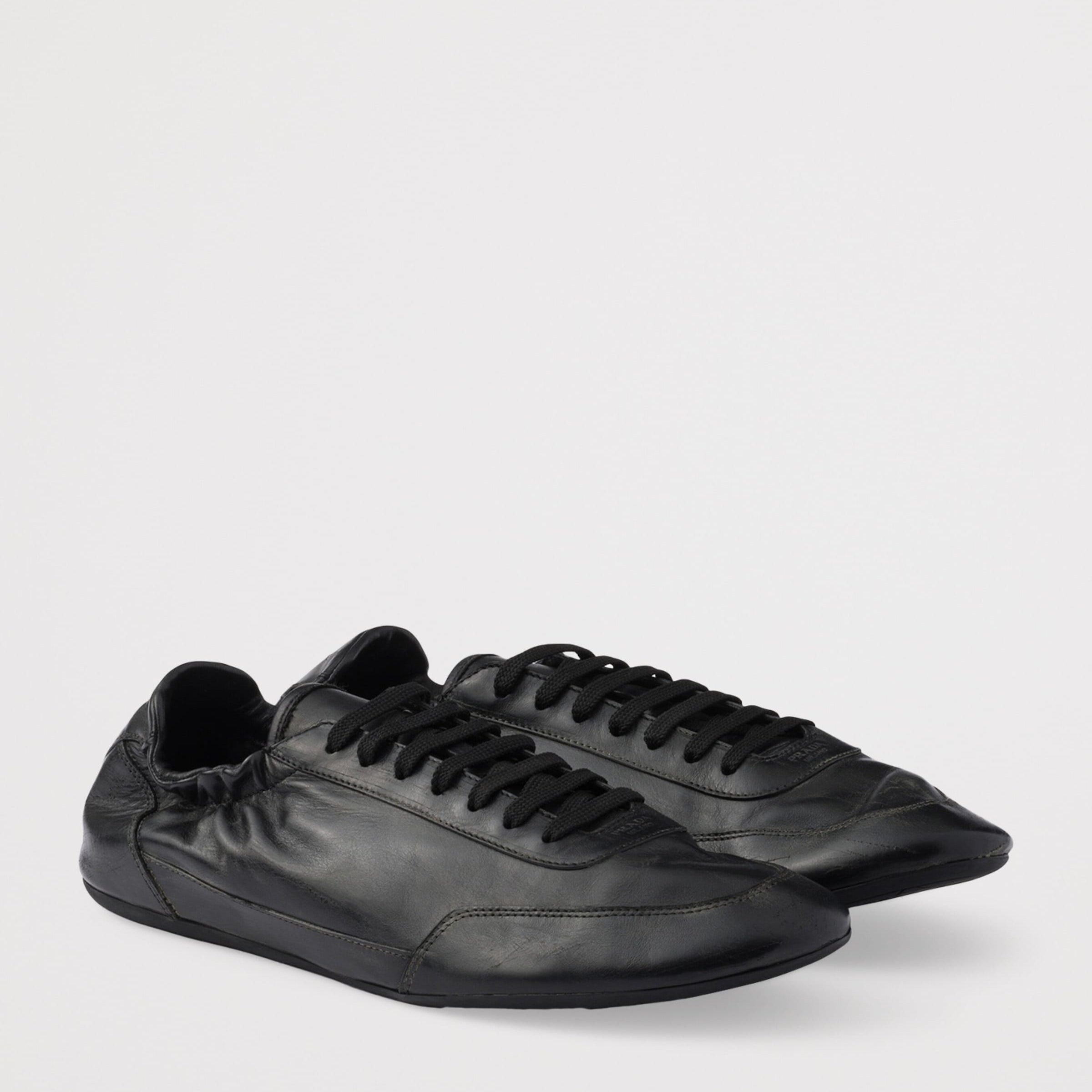 Prada Leather Collapse Sneakers