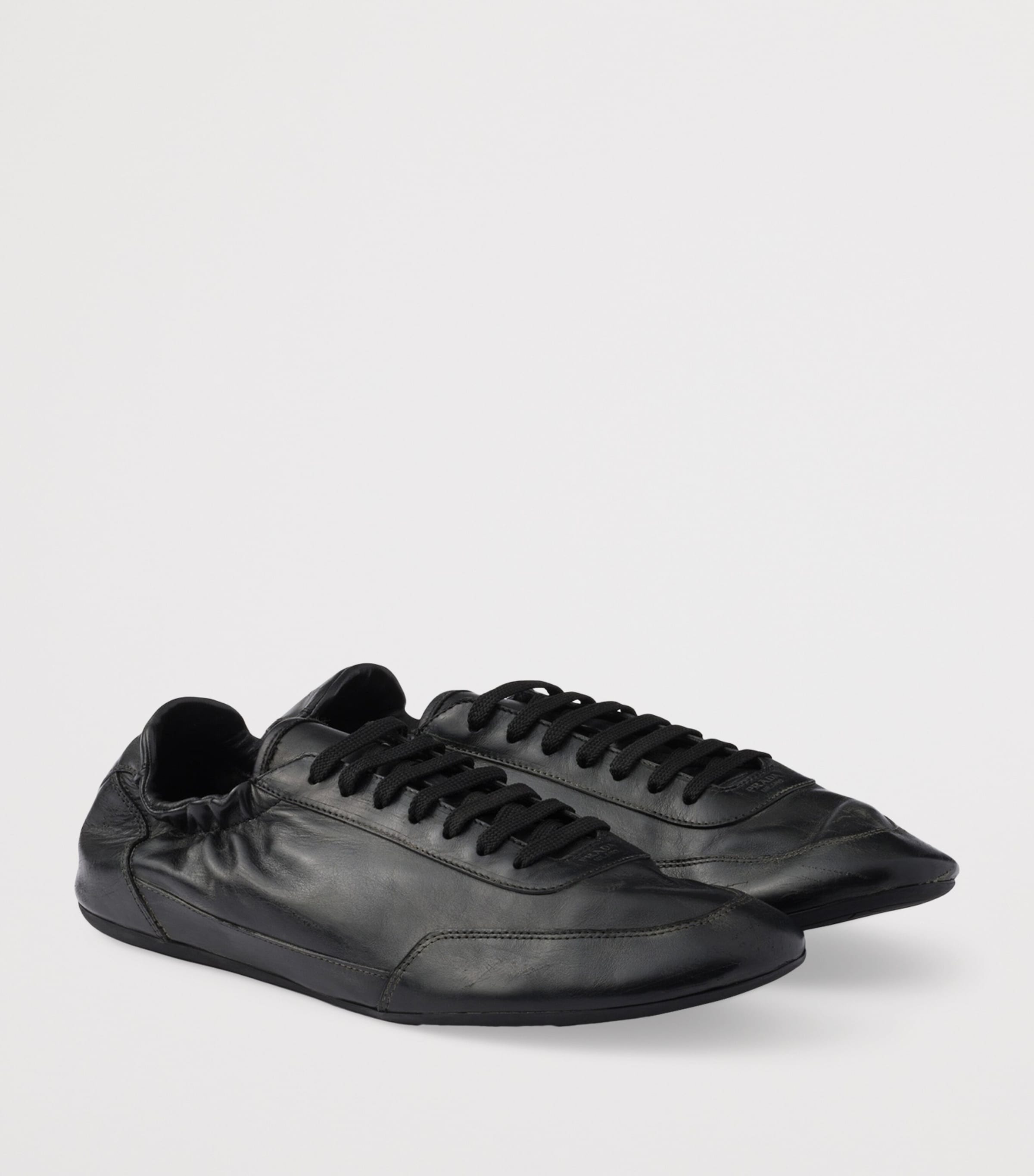 Prada Leather Collapse Sneakers