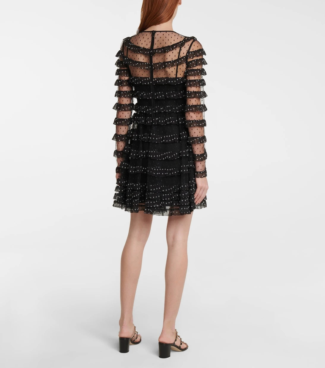 REDValentino - Point d'esprit tulle and georgette minidress