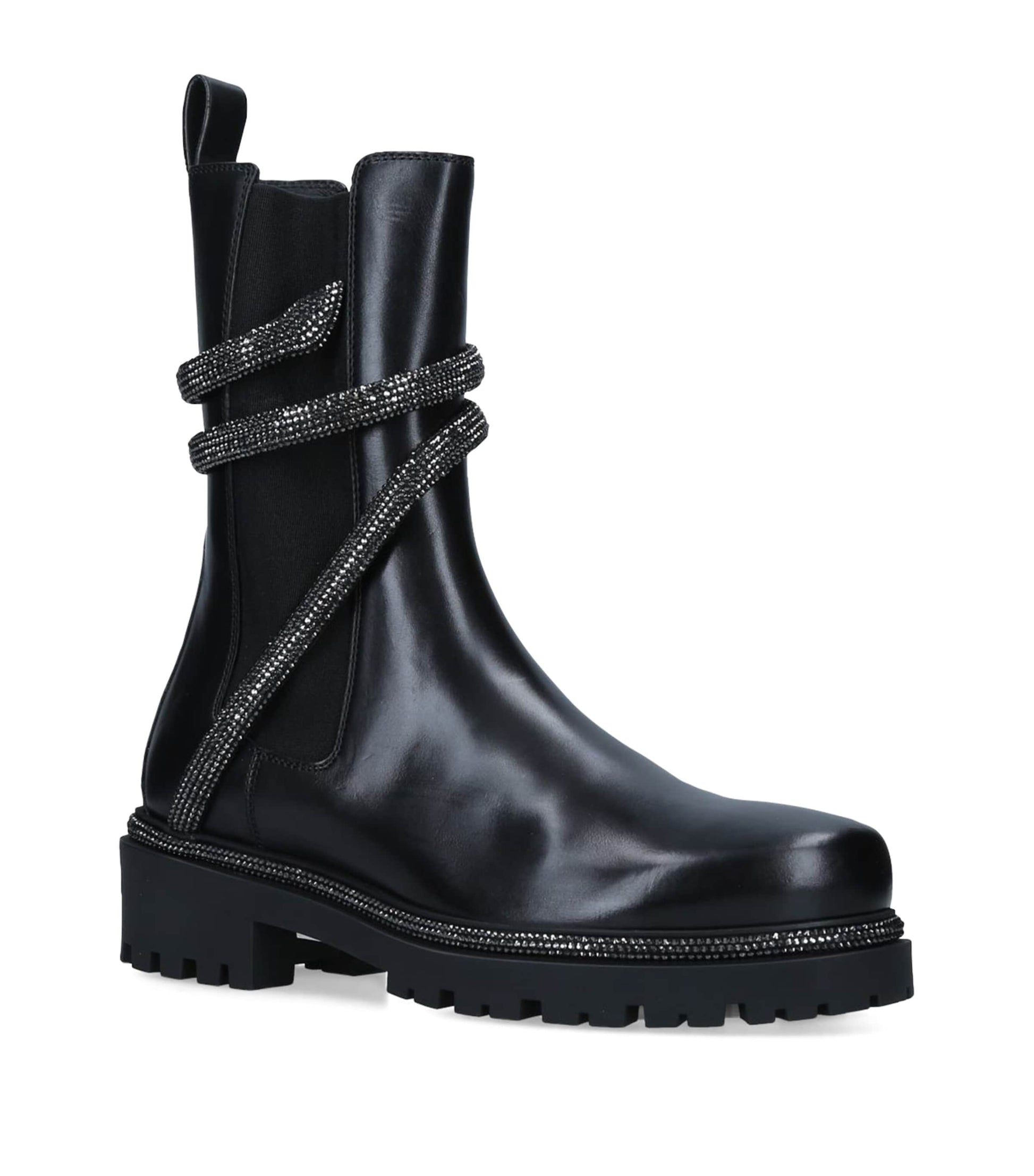 Black Leather Cleo Biker Boots 25