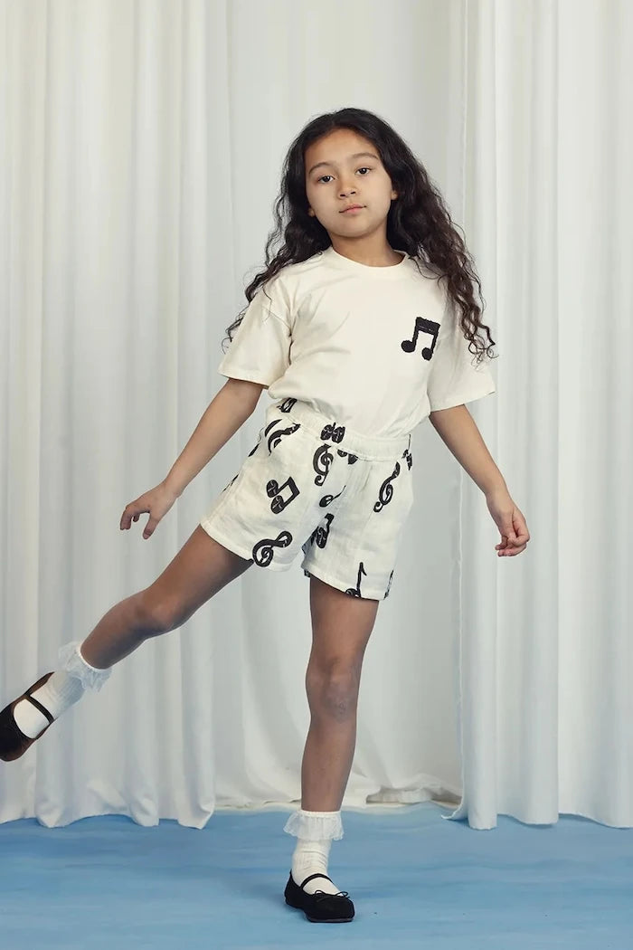 Mini Rodini Noteli Çocuk Pamuklu Kısa Pantolon