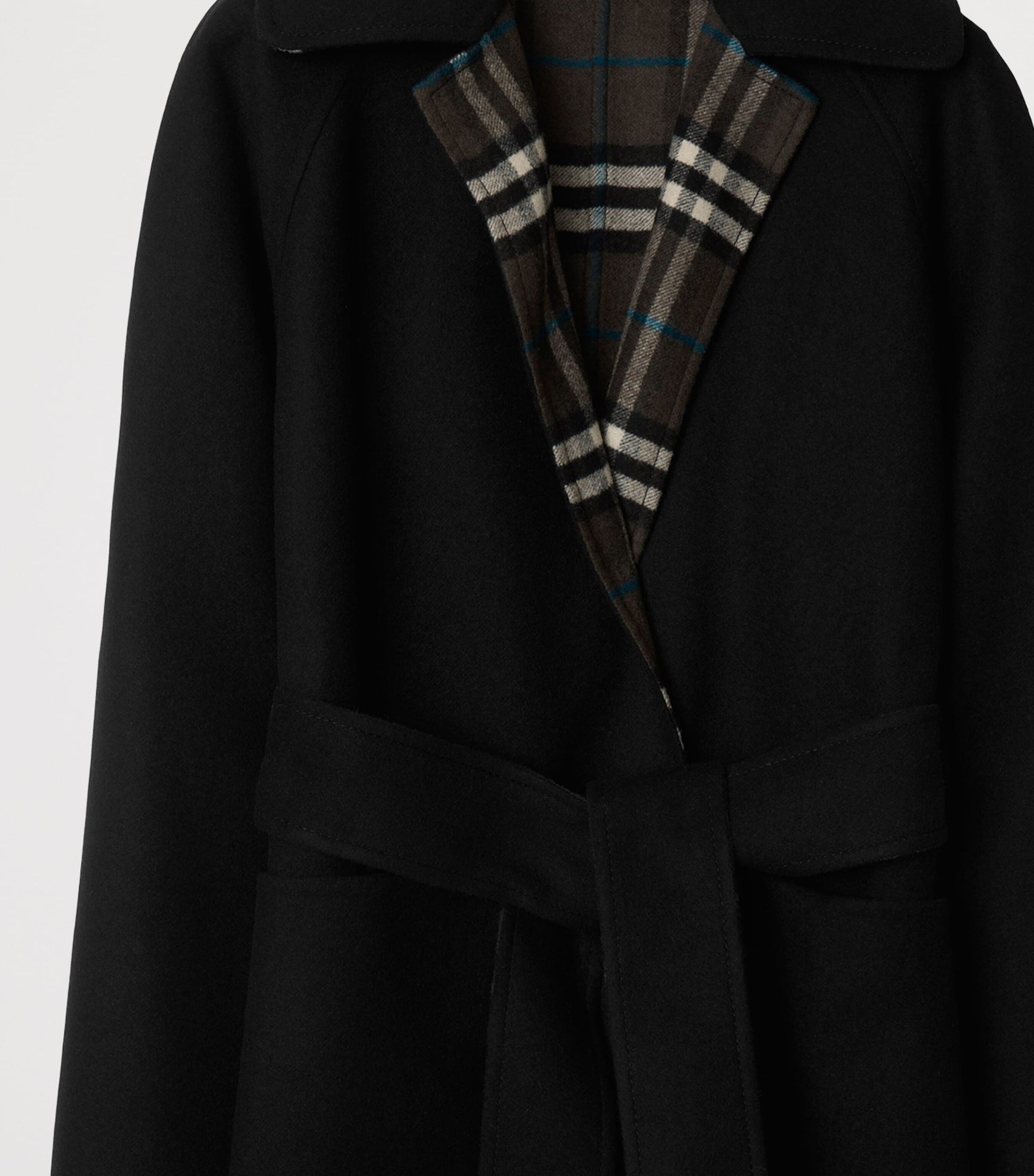 Burberry Wool Reversible Hooded Wrap Coat