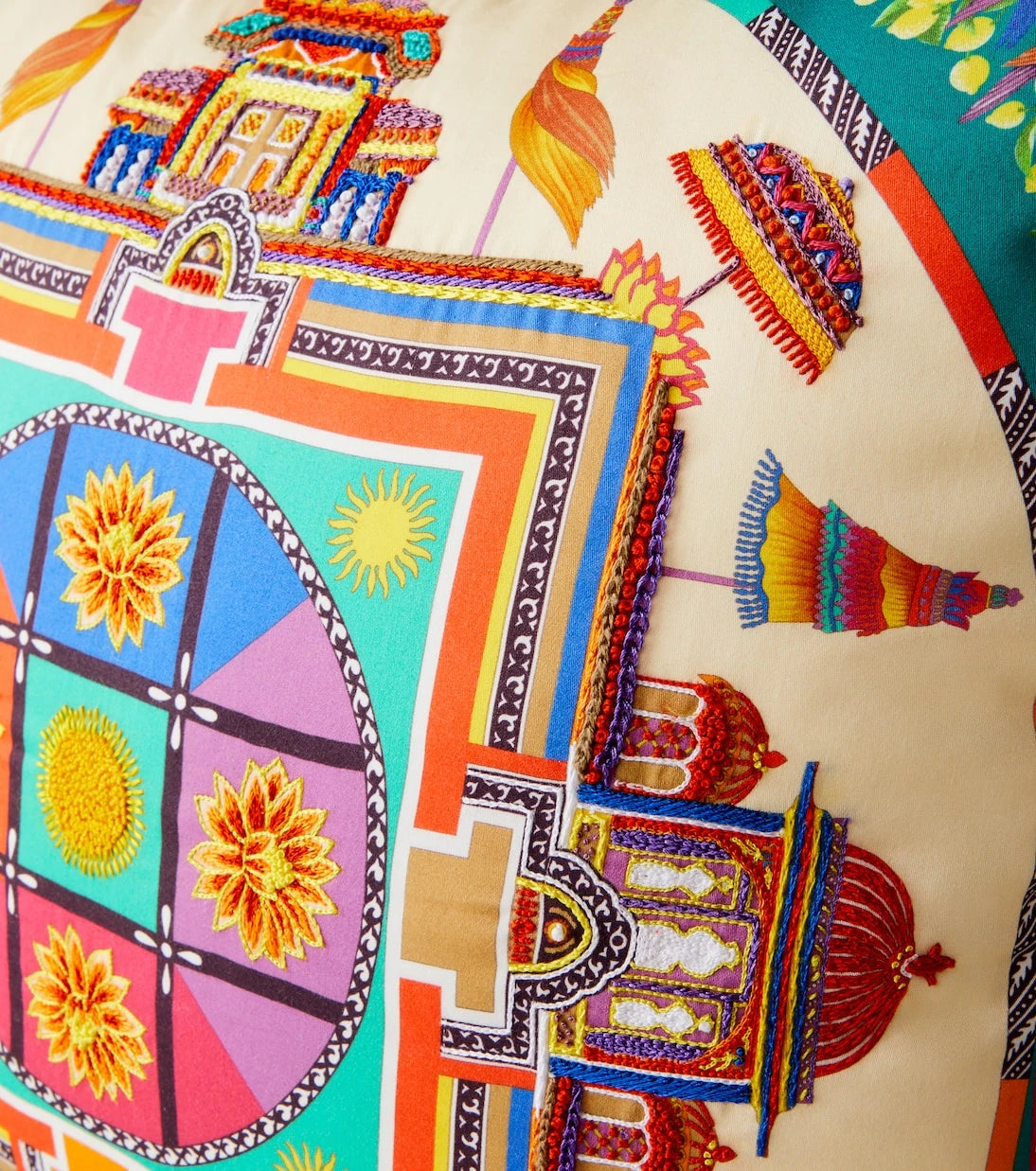 Etro - Embroidered cotton cushion