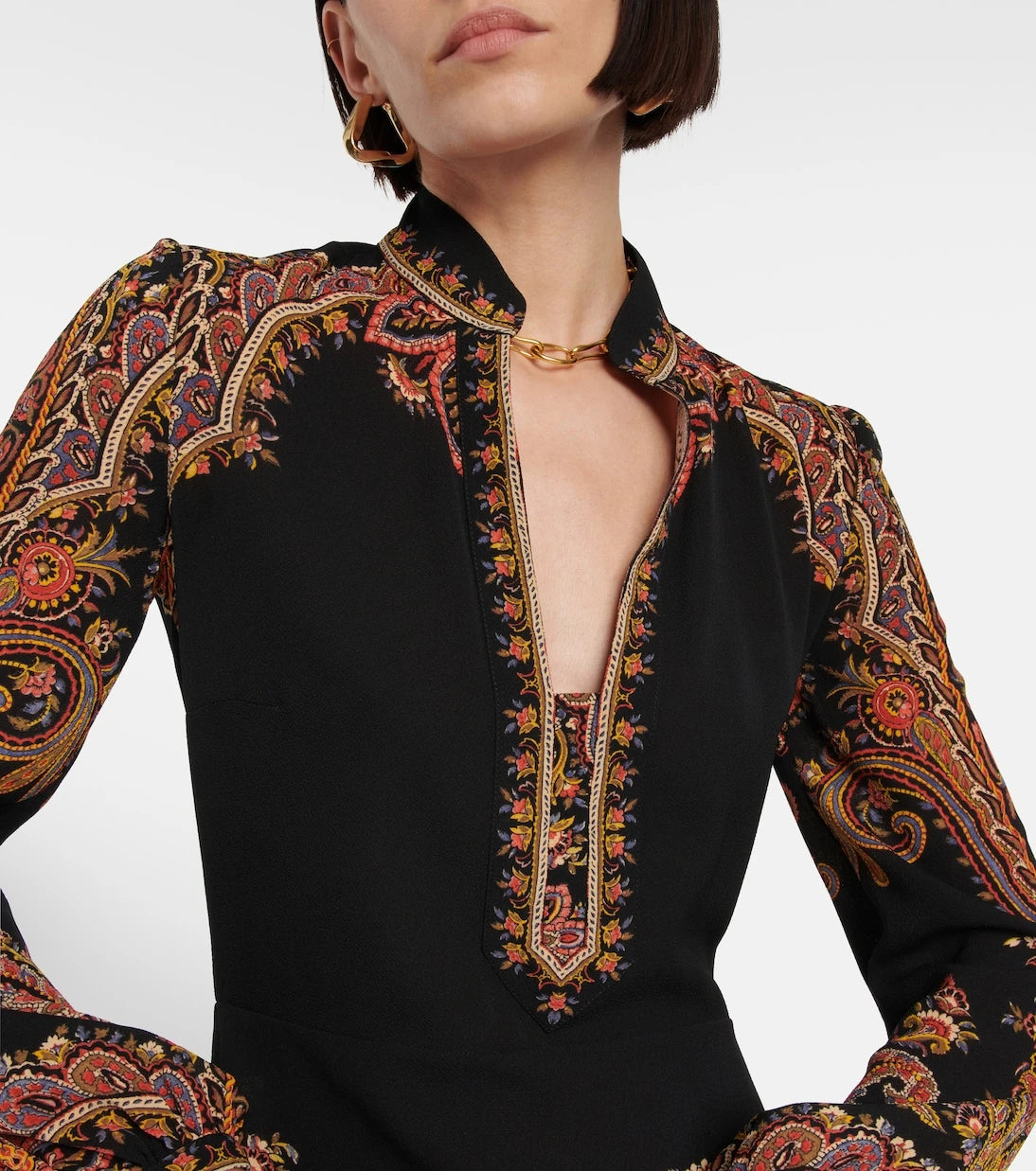 Etro - فستان ميدي بنقشة البيزلي