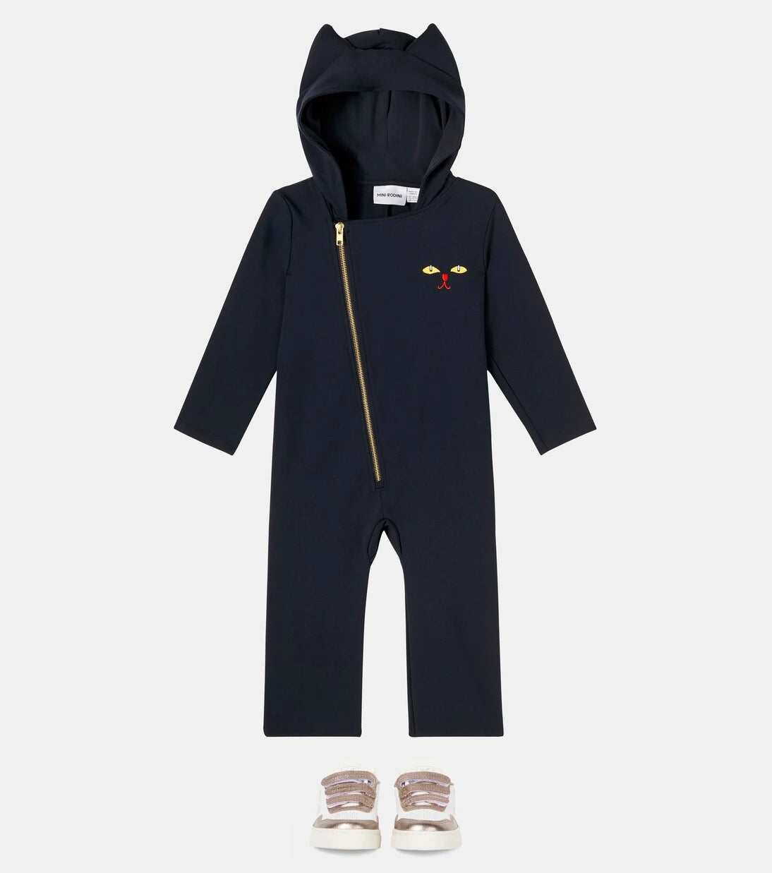 Mini Rodini - Catsuit cotton-blend jersey jumpsuit