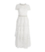 Self-Portrait White Tulle Embellished Tiered Midi Dress