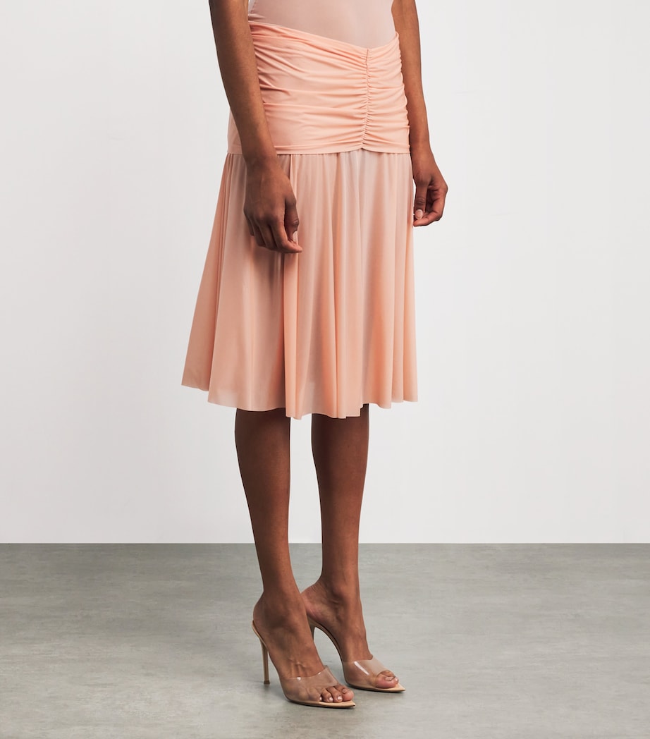 Stretch-Jersey Milky Sheer Midi Skirt DESERT CLAY