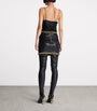 Balmain Black Lambskin Embellished Mini Skirt