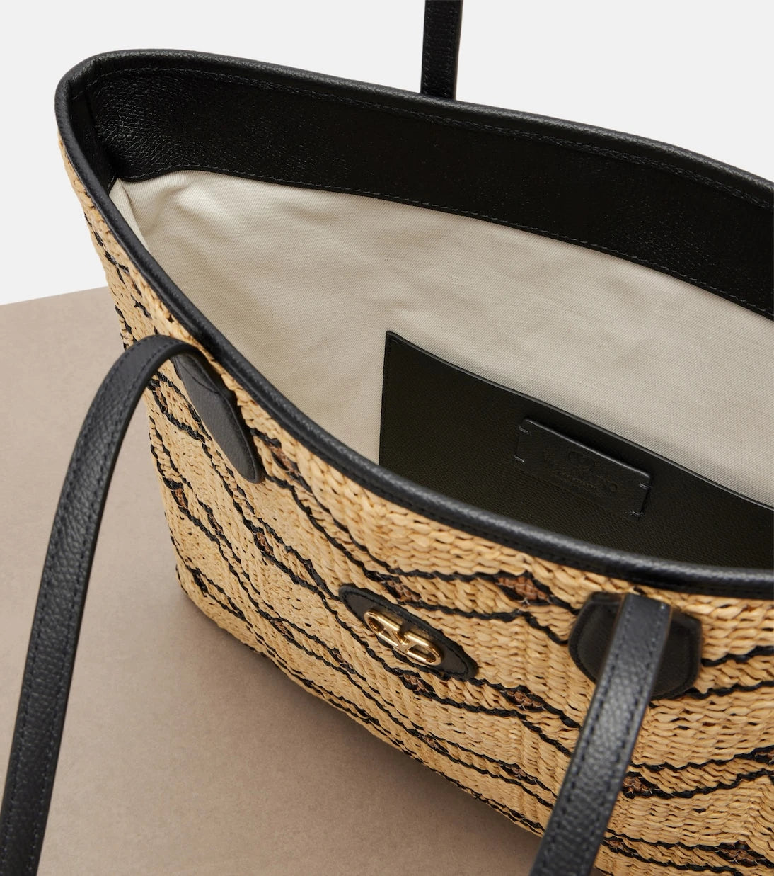 Valentino Garavani - VLogo N/S Medium raffia tote bag