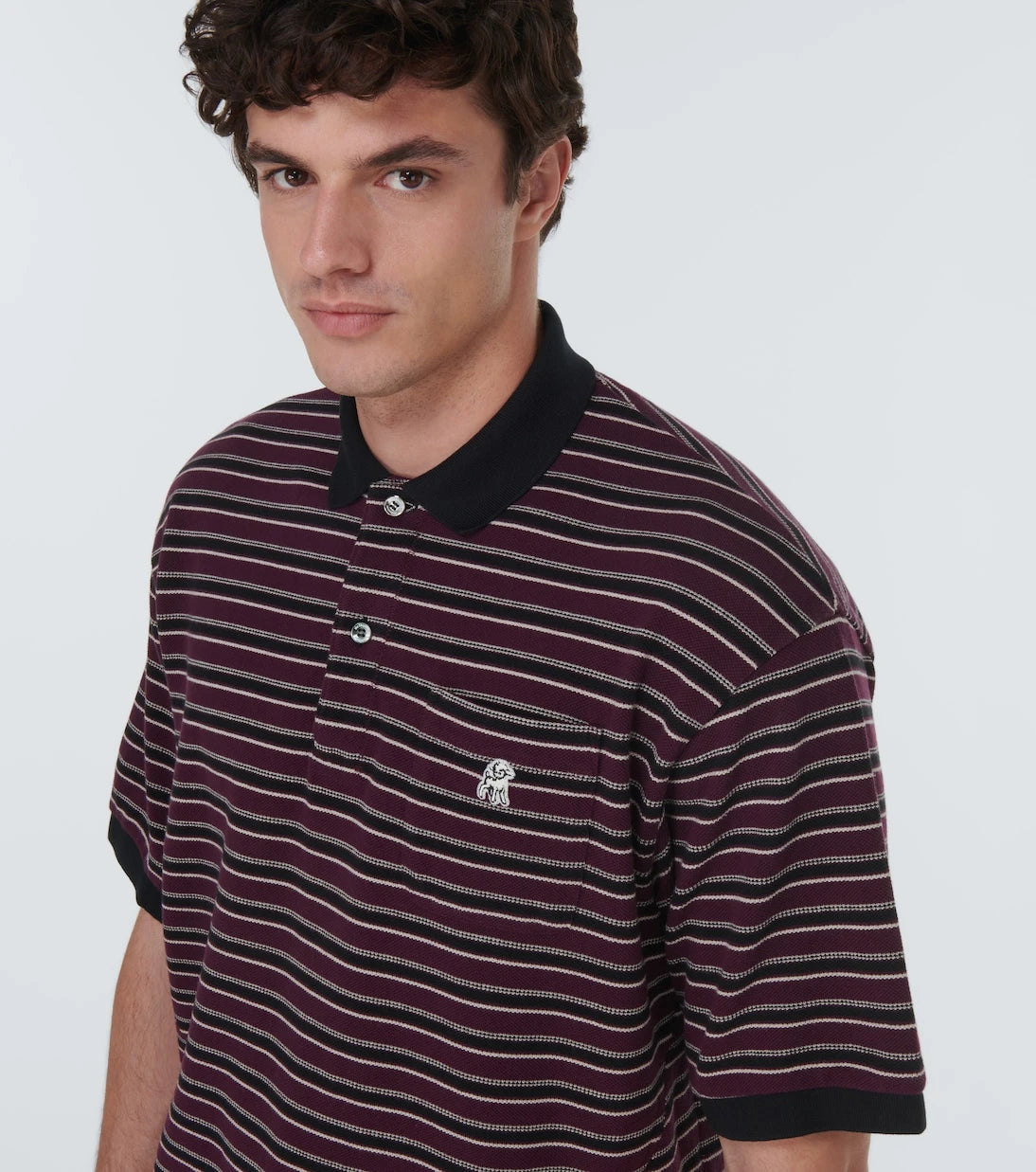 Undercover - Striped cotton polo shirt