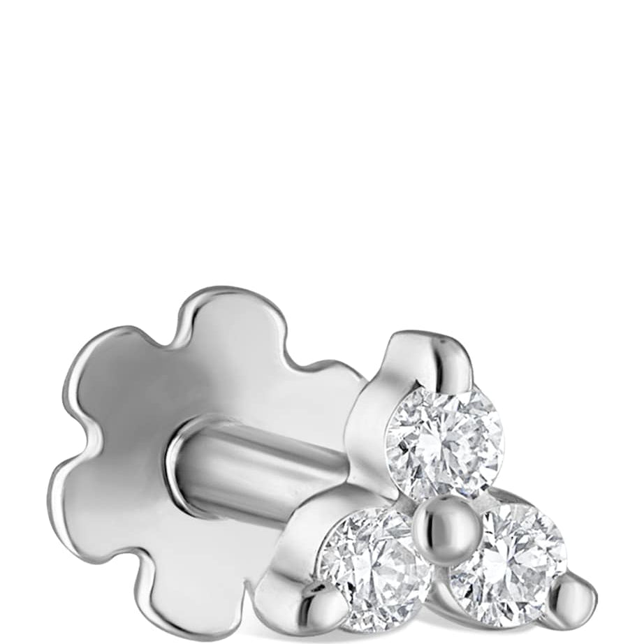 Maria Tash Diamond Trinity Threaded Stud Earring (3mm)