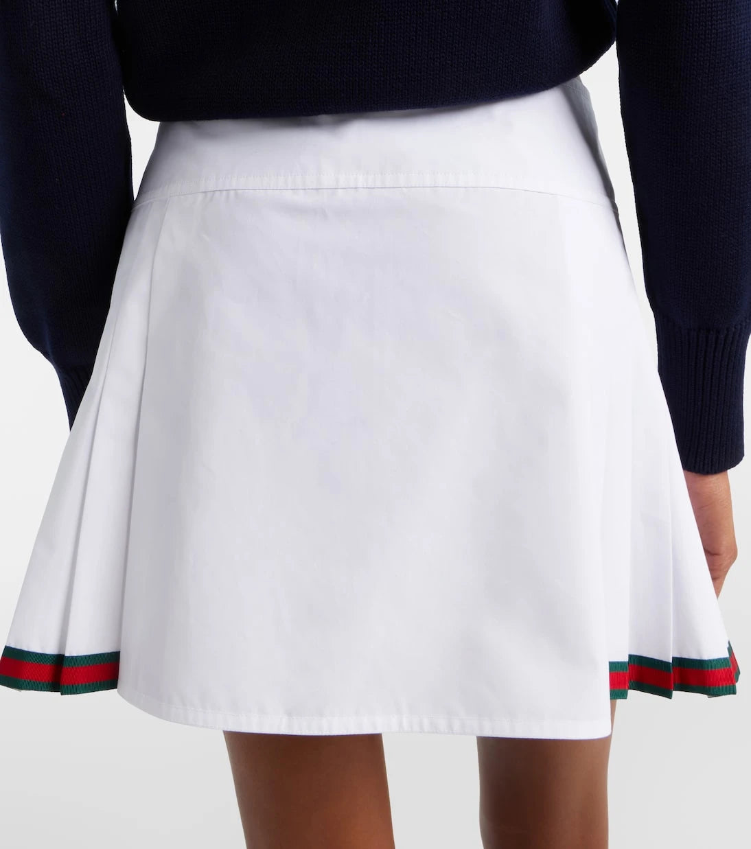 Gucci - Web Stripe cotton poplin miniskirt