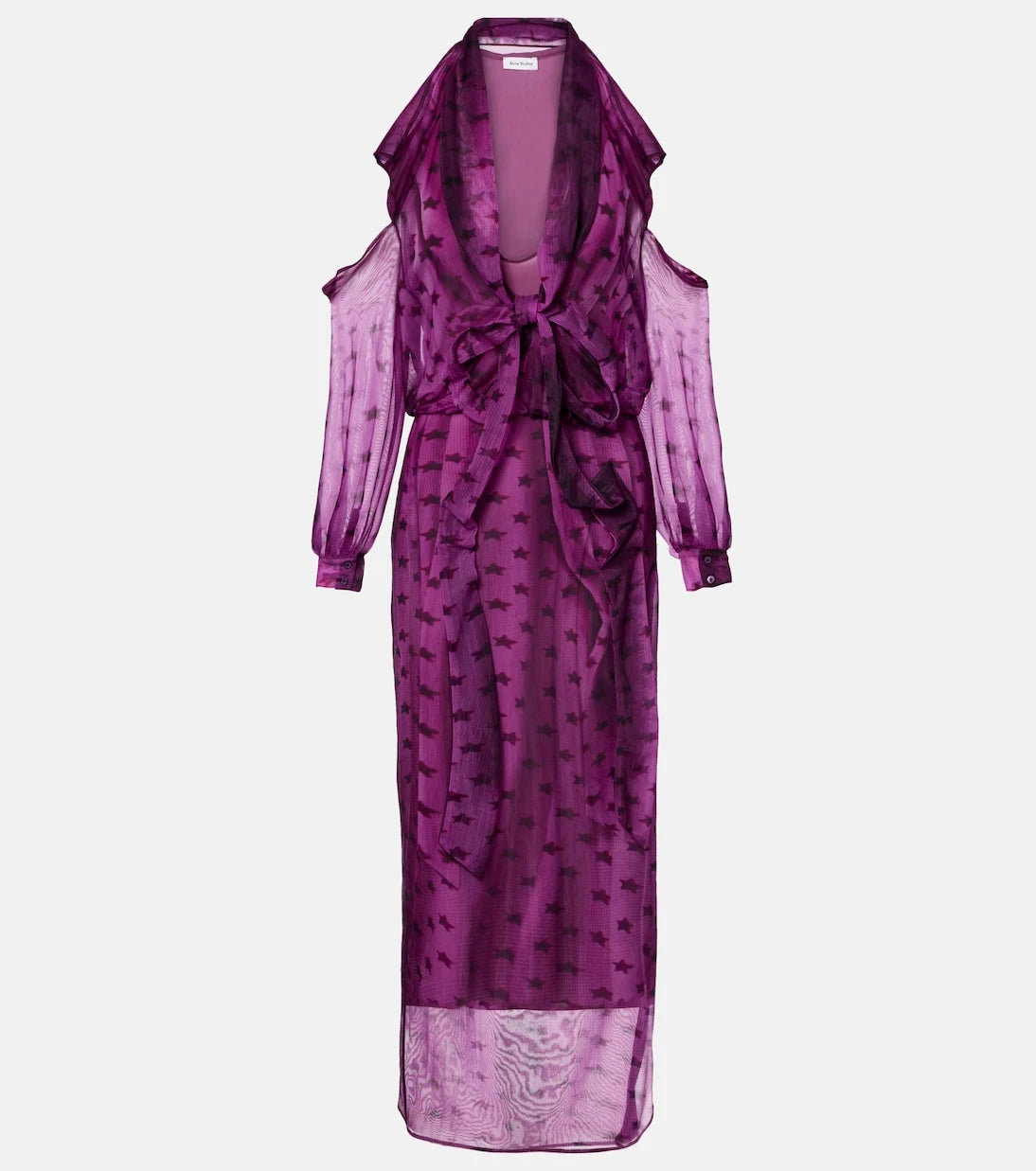 Acne Studios - Cutout printed semi-sheer midi dress
