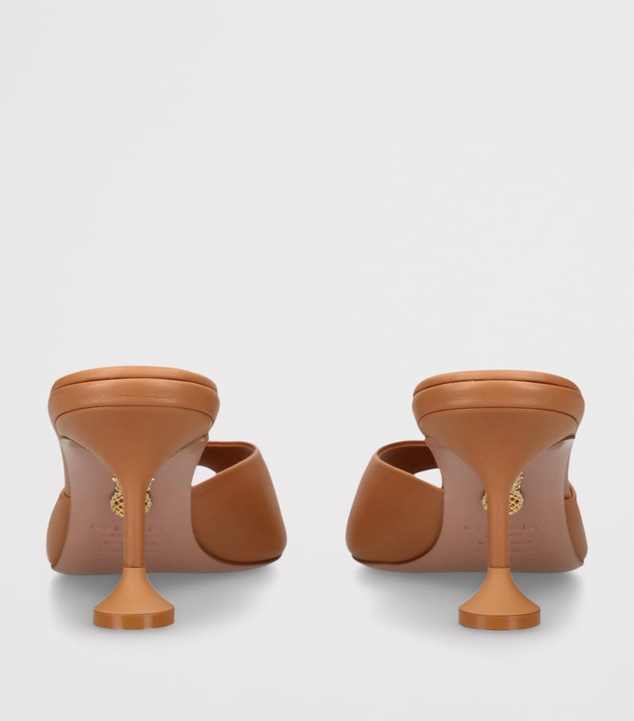 Brown Leather Bisous Mules 65