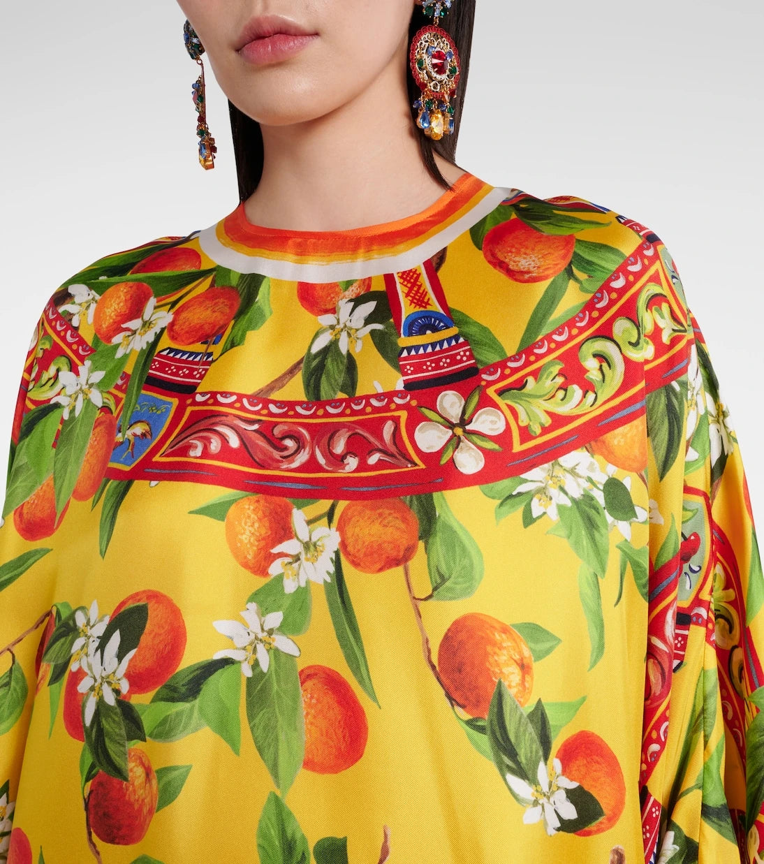 Dolce&Gabbana - فستان ماكسي من الحرير المطبوع