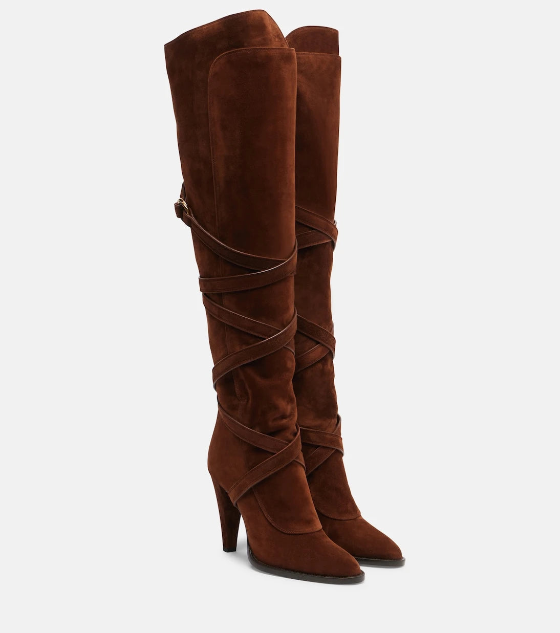 Saint Laurent - Suede knee-high boots