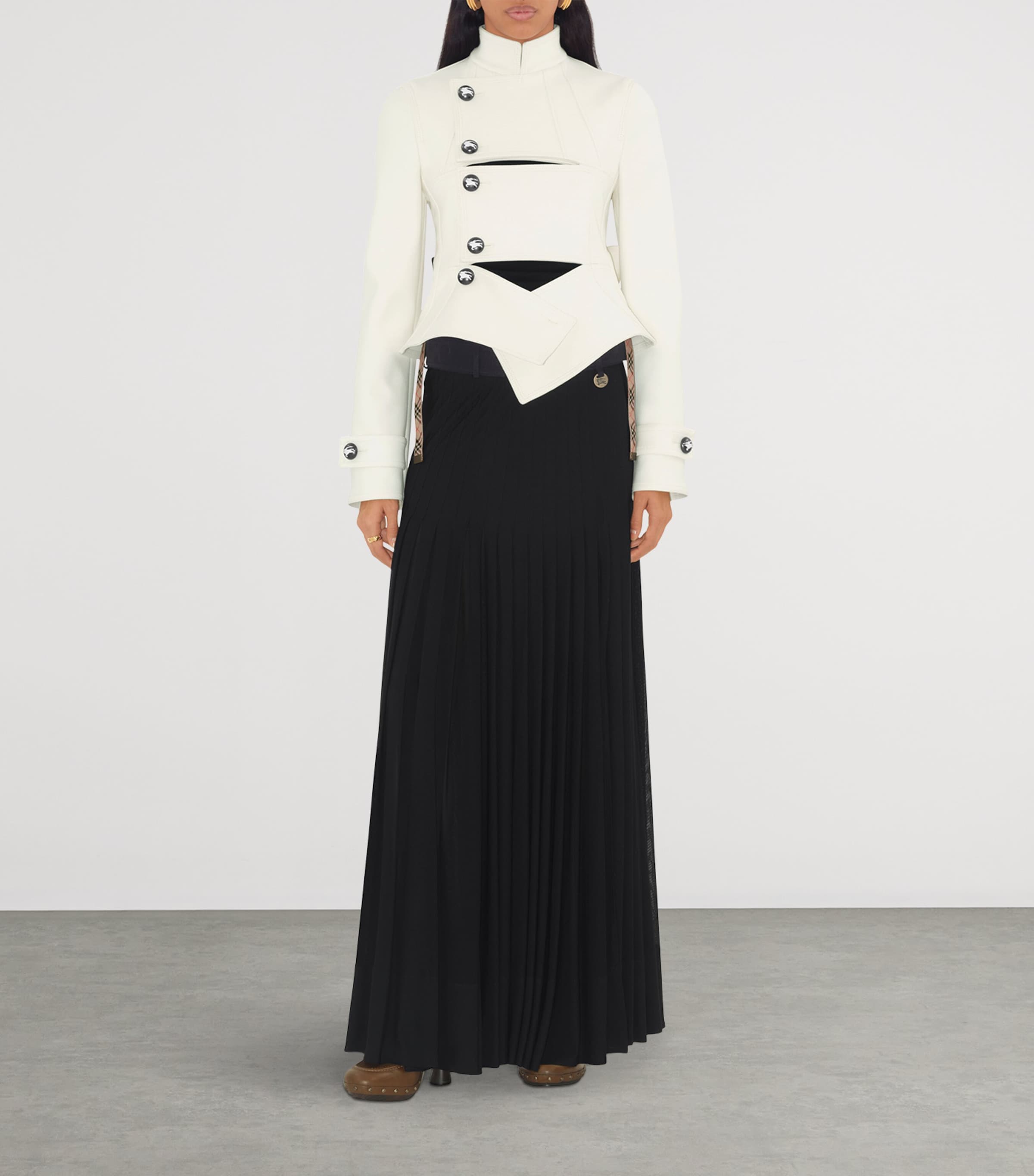 Black Pleated Maxi Skirt