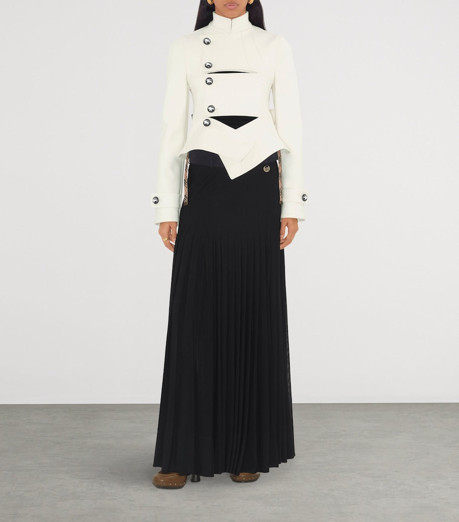 Burberry Black Pleated Maxi Skirt