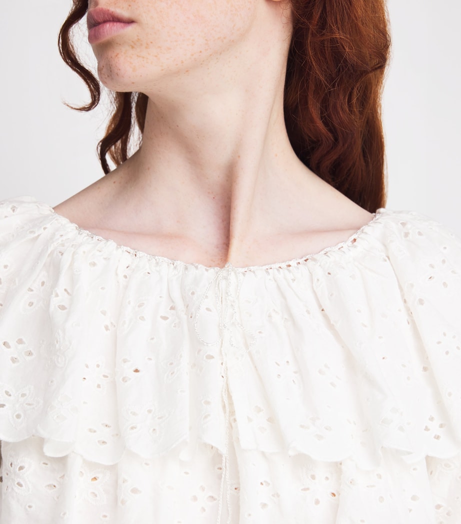 Ivory Cotton Broderie Caserta Top