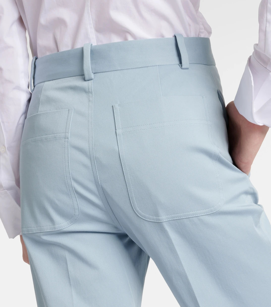 Plan C - High-rise cotton-blend flared pants