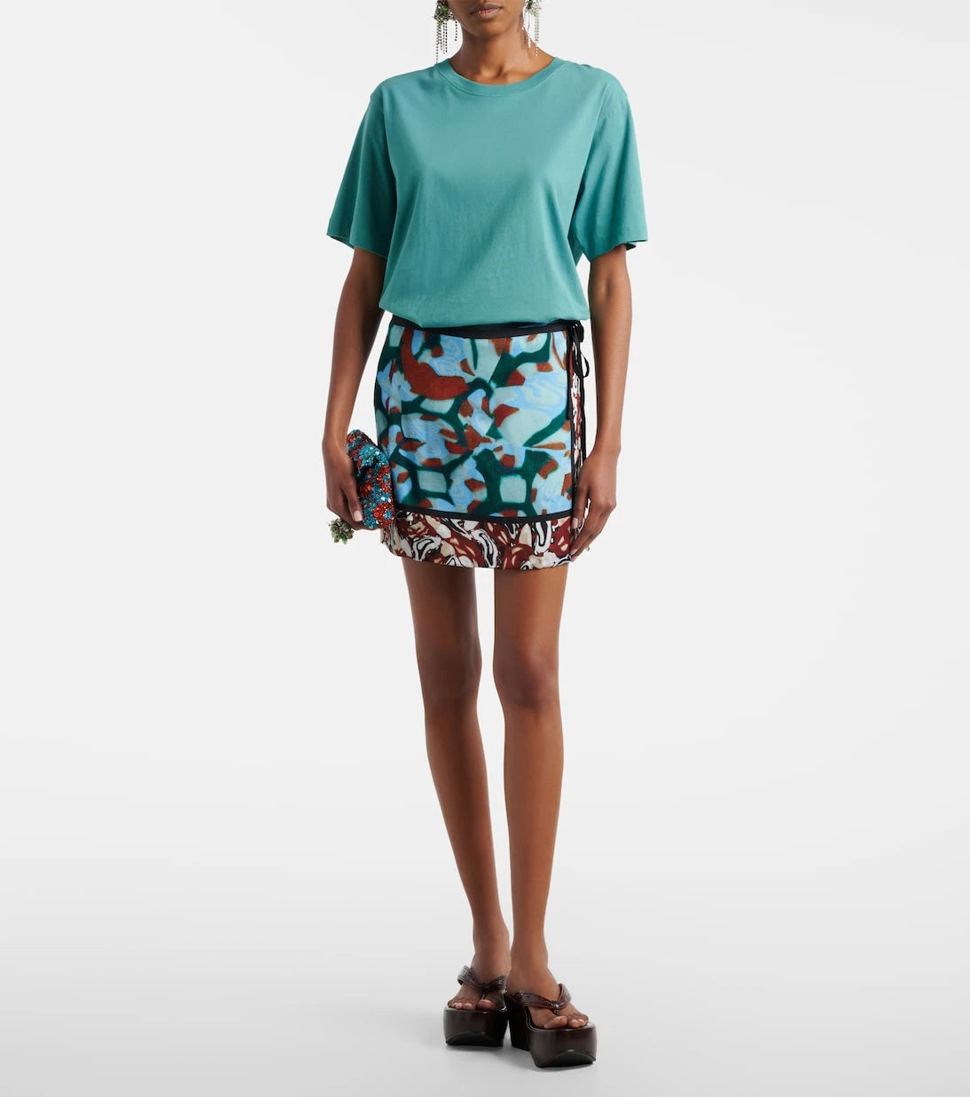 Dries Van Noten - Gabrinas printed wrap miniskirt