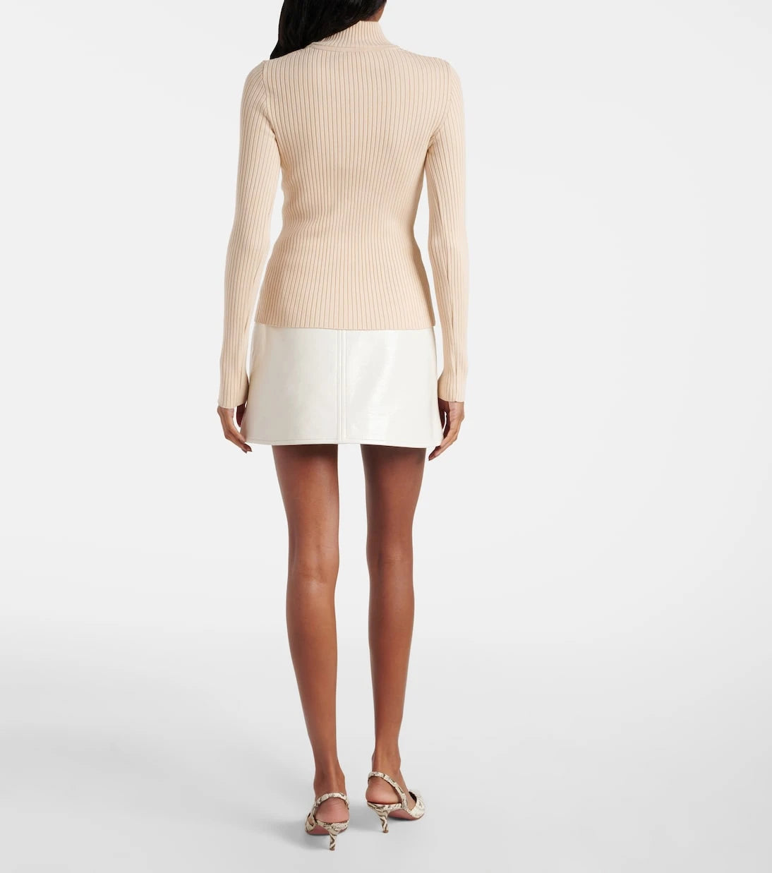 Courrèges - Reedition ribbed-knit mockneck sweater