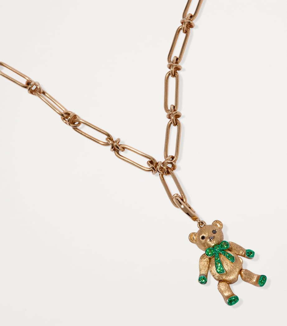 Annoushka x Harrods Yellow Gold, Diamond and Tsavorite My Life in Charms Teddy Bear Locket Charm