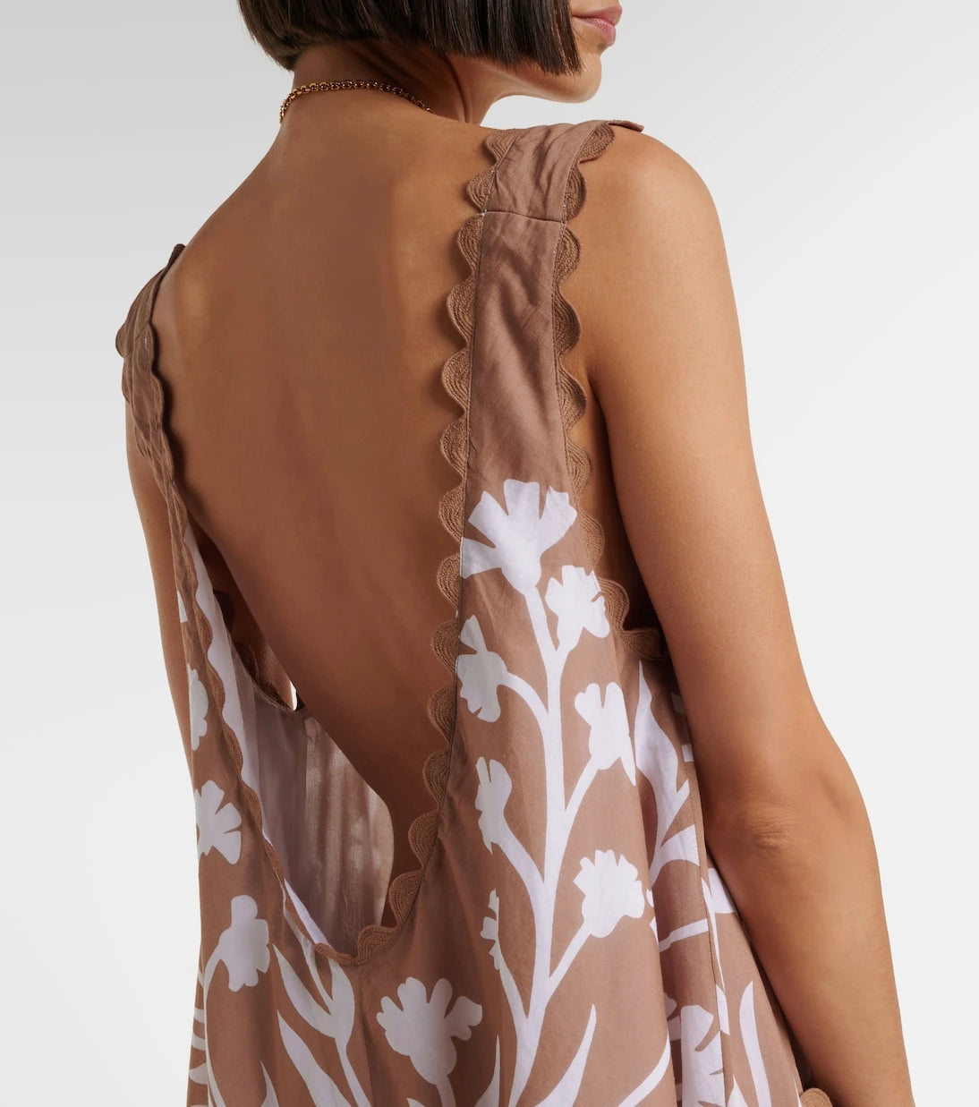 Juliet Dunn - Floral scalloped cotton minidress