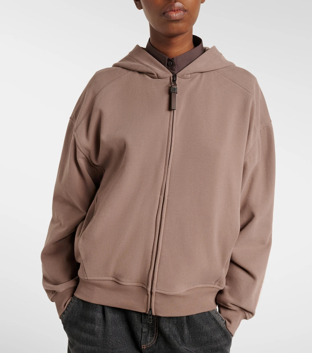 Brunello Cucinelli - Cotton jersey zip-up hoodie