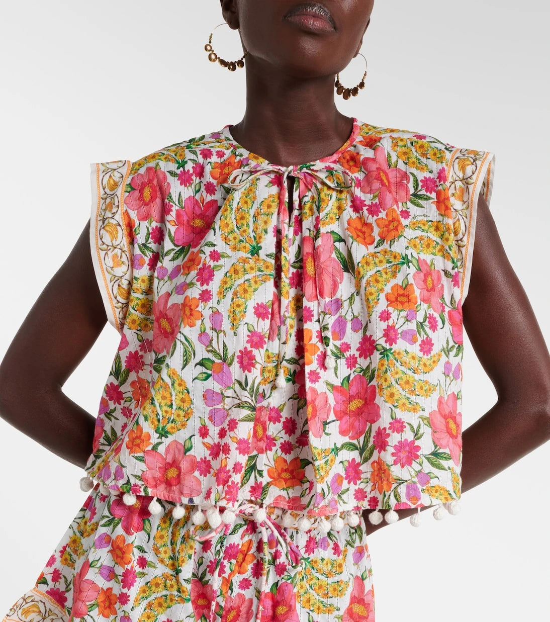 Farm Rio - Banana Flowers printed cotton blouse