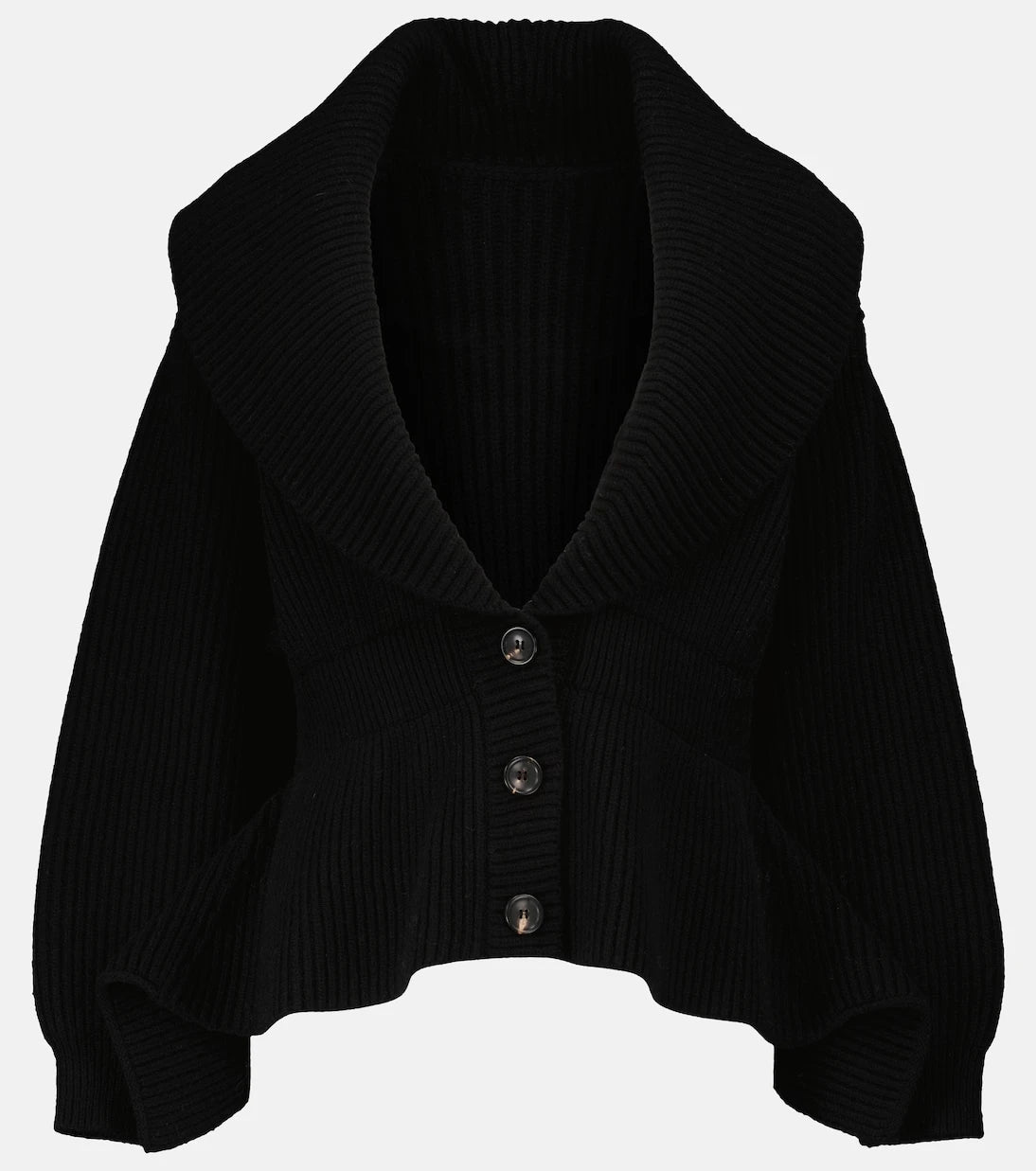 Alaïa - Wool and cashmere peplum cardigan