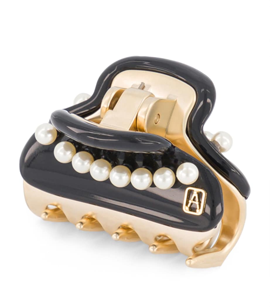 Alexandre de Paris Gold-Plated Pearl-Embellished Claw Hair Clip
