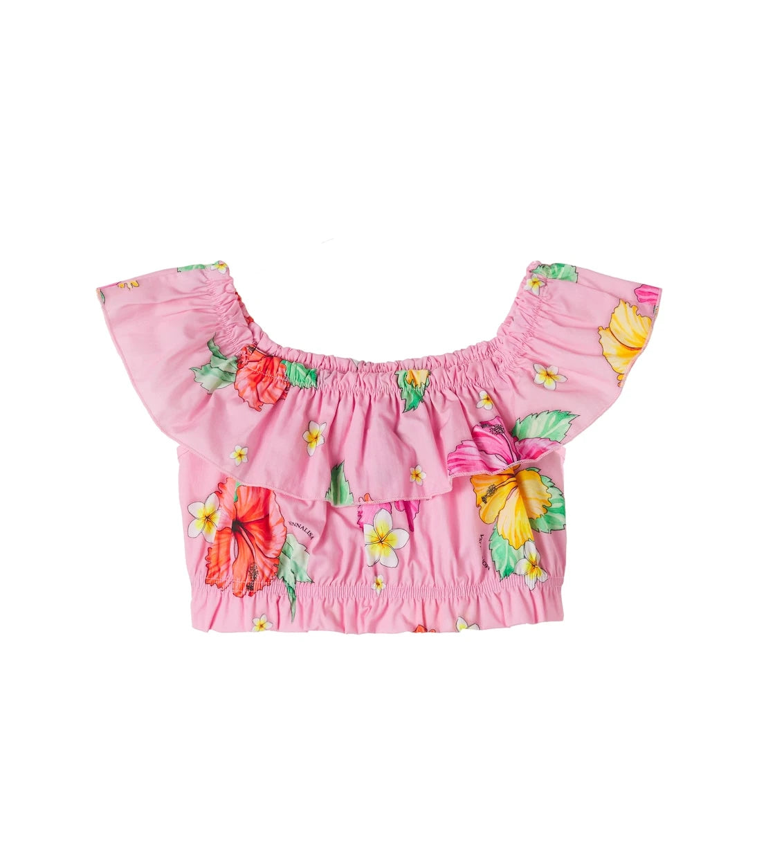 Monnalisa - Floral ruffled cotton top