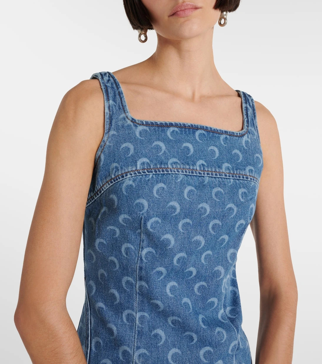Marine Serre - All Over Moon denim minidress