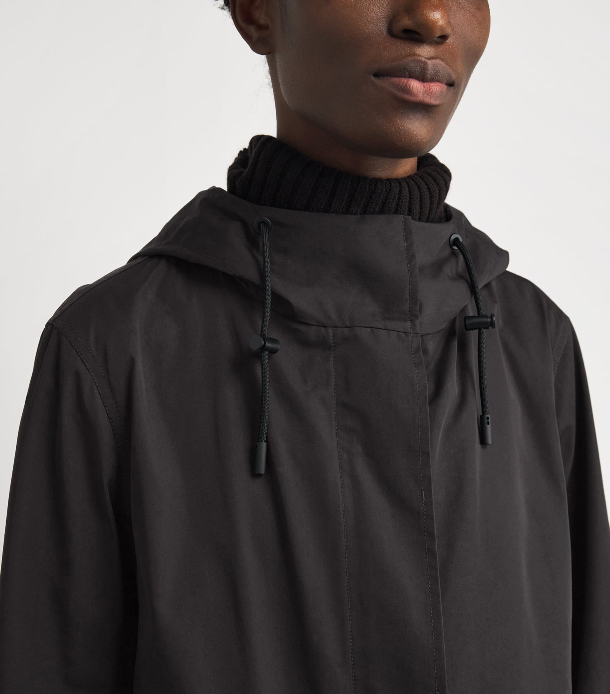 Yves Salomon Black Down-Coyote-Rabbit Parka Jacket (72cm)