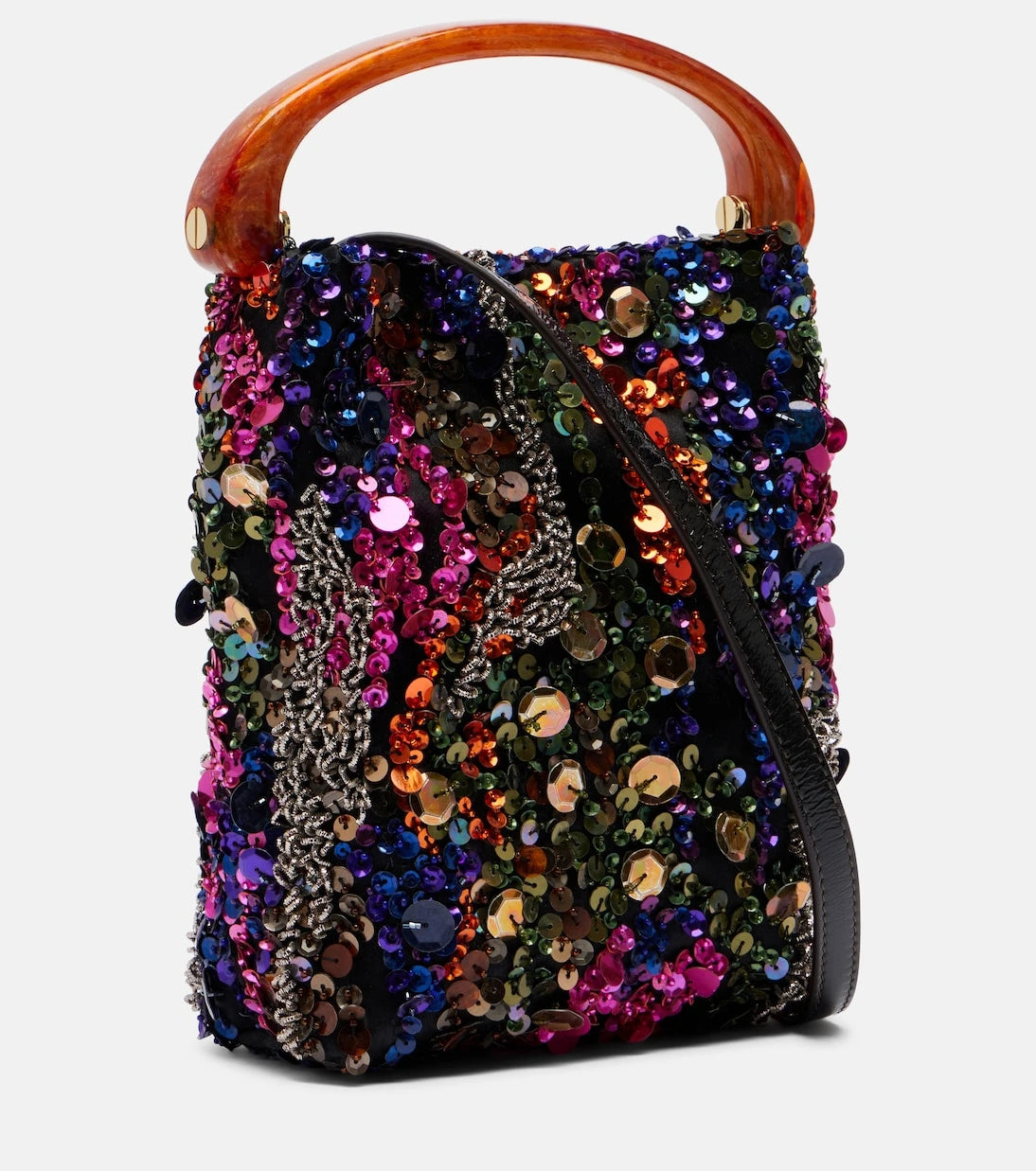 Dries Van Noten - Crisp Small sequined satin top-handle bag